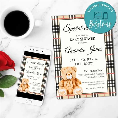 burberry invitation template|How To Plan a Burberry Themed Birthday Party .